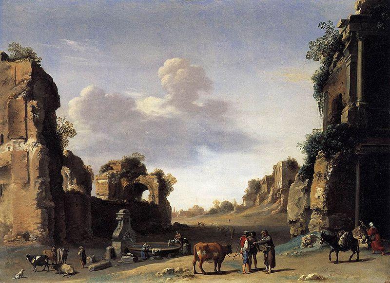 Cornelis van Poelenburch View of the Campo Vaccino Spain oil painting art